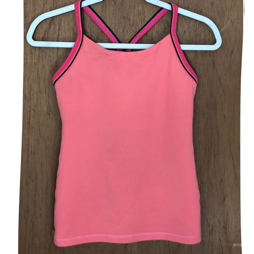 Lululemon ujjayi power Y tank with mesh back panel and pocket grapefruit size 6